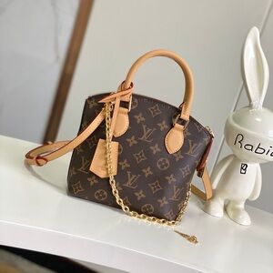 Louis Vuitton Brown and Tan Mini Bag with Gold Chain